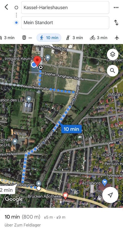 Modernes Basement-Studio Mit Queensize-Boxspringbett Und Walk-In Dusche Mit Guter Anbindung In Die Innenstadt Kassel Eksteriør billede